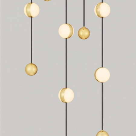 Candelabru Nova Luce Alcinoe, negru/auriu, LED, 64W, 4708 lumeni, alb cald 3000K, D.38 cm, 9511018 [2]