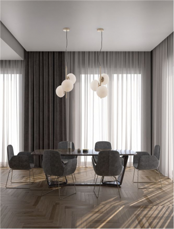 Lustra Nova Luce ALLEN E14 3x5W   Matt Gold Metal & Milky White Structured Glass IP20 [1]