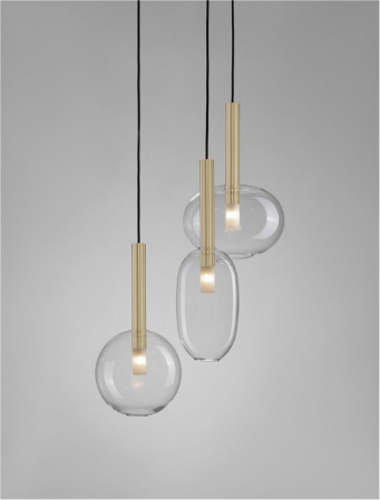 Lustra Nova Luce AMELIA G9 3x5W   Sandy Gold & Clear Glass IP20 [2]