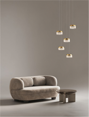 Lustre - Lustra Nova Luce BION 9186942 LED 32W 3000K 1993lm Brass Gold & Acrylic  IP20