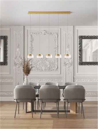 Lustre - Lustra Nova Luce BION 9186943 LED 32W 3000K 2040lm Brass Gold & Acrylic  IP20
