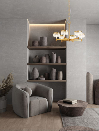 Lustre - Lustra Nova Luce BION 9186944 LED 38W 3000K 2399lm Brass Gold & Acrylic  IP20