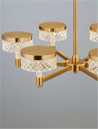 Lustra Nova Luce BION 9186944 LED 38W 3000K 2399lm Brass Gold & Acrylic  IP20 [4]