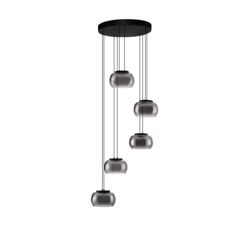 Moderne - Candelabru Nova Luce BIOS 9416956 Triac Dimmable Matt Black Metal & Smoky Gray Glass LED 41W 2140lm 3000K IP20