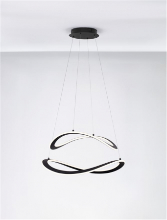 Lustra Nova Luce CELESTIA 9030644 LED 87W 3000K 3141lm Sandy Black Aluminium & Acrylic  Triac Dimmable IP20 [4]