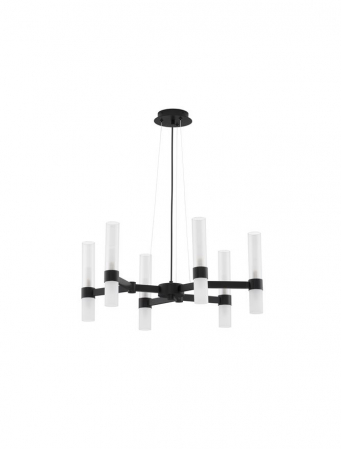 Lustre - Lustra Nova Luce CENTURY G9 12x5W   Matt Black Metal Clear & Frost Glass IP20