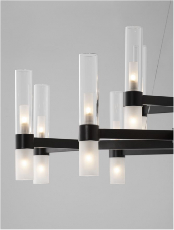 Lustra Nova Luce CENTURY G9 30X5W   Matt Black Metal Clear & Frost Glass IP20 [3]
