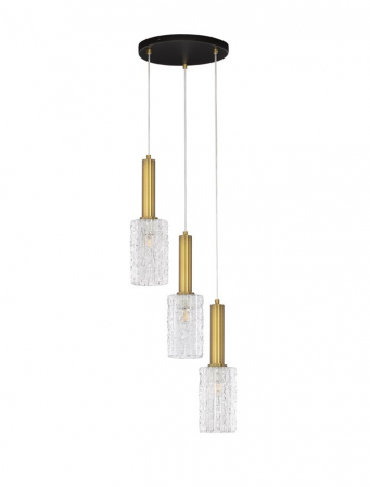 Lustra Nova Luce CERTA 9009274 E27 3x12W    Brass Gold & Black Metal Clear Structured Glass   IP20 [1]
