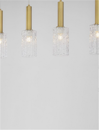 Lustra Nova Luce CERTA 9009275 E27 4x12W    Brass Gold & Black Metal Clear Structured Glass   IP20 [7]