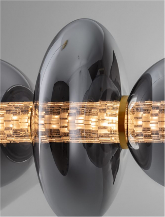 Lustra Nova Luce COEN 9186954 LED 29W 3000K 3472lm Brass Gold & smokey gray glass  Triac Dimmable IP20 [5]