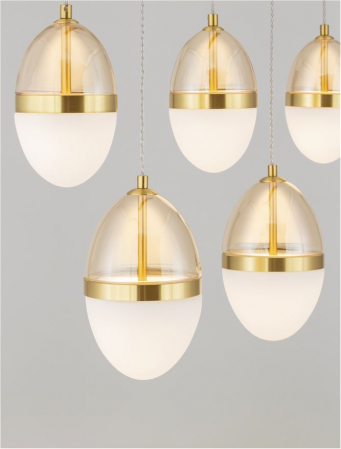 Lustra Nova Luce EGNA 9009281 LED 58W 3000K 5942lm Gold & Black Metal Cognac & Opal Glass   IP20 [5]