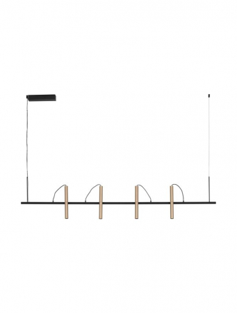 Lustre - Lustra Nova Luce ELLI 9580925 Dimmable With Sensor Champaign Gold & Black Aluminium LED 22W 1112lm 3000K IP20