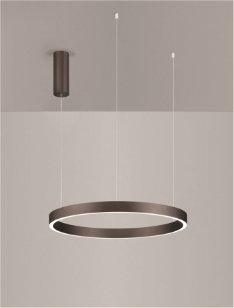 Lustre - Lustra Nova Luce ELOW EN 9345649 LED 60W 3000K 2552lm Brushed BroW n Coffee Aluminium & Silicone  Triac Dimmable IP20