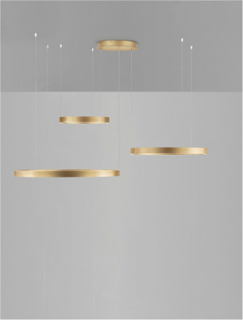Lustra Nova Luce ELOW EN 9345653 LED 181W 3000K 8891lm Brushed Gold Aluminium & Silicone  Triac Dimmable IP20 [4]