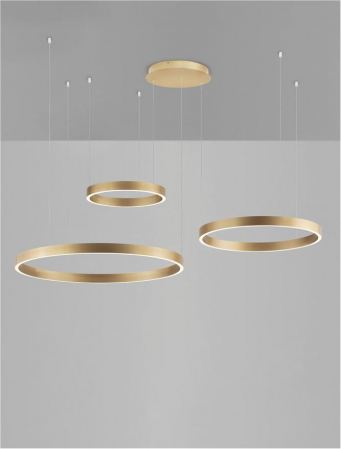 Lustra Nova Luce ELOW EN 9345653 LED 181W 3000K 8891lm Brushed Gold Aluminium & Silicone  Triac Dimmable IP20 [3]