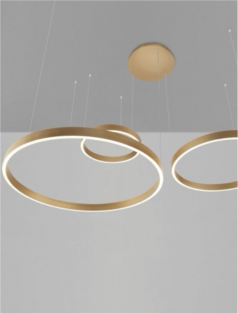 Lustra Nova Luce ELOW EN 9345653 LED 181W 3000K 8891lm Brushed Gold Aluminium & Silicone  Triac Dimmable IP20 [7]
