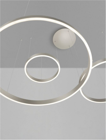 Lustra Nova Luce ELOW EN 9345654 LED 181W 3000K 8891lm Brushed Champagne Silver Aluminium & Silicone  Triac Dimmable IP20 [6]
