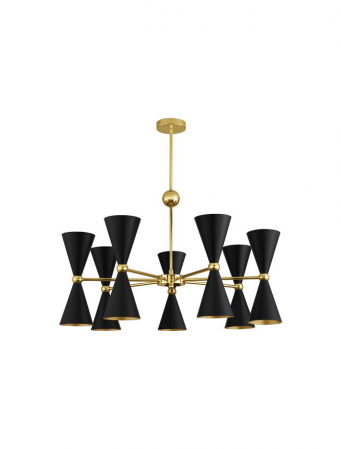 Lustre - Lustra Nova Luce GALA E14 14X5W   Matt Black & Gold Metal IP20