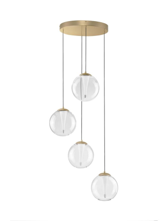 Moderne - Candelabru Nova Luce GI 9416942 Triac Dimmable Sandy Gold Metal & Clear Glass LED 25W 1765lm 3000K IP20