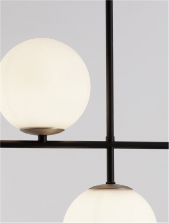 Lustra Nova Luce GIT G9 2x5W   Matt Black & Gold Metal Opal Glass IP20 [2]