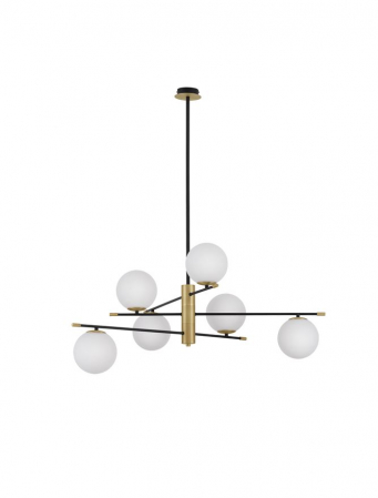 Lustre - Lustra Nova Luce GIT G9 6x5W   Matt Black & Gold Metal Opal Glass IP20