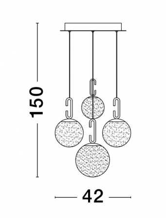 Lustra Nova Luce HOOK LED 30,50W 3121lm 3000K Satin Gold Metal & Acid White Glass IP20 [8]