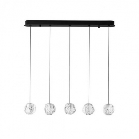 ILUMINAT - Lustra Nova Luce IFOS 9511013 Triac Dimmable Sandy Black & Chrome Metal & Clear Acrylic LED 25W 1341lm 3000K IP20