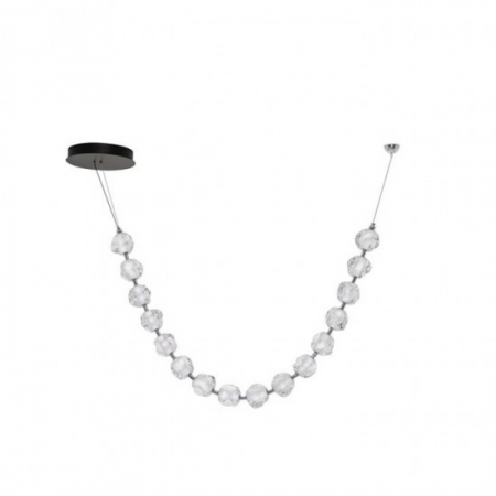 ILUMINAT INTERIOR - Lustra Nova Luce IFOS 9186811 Triac Dimmable Sandy Black & Chrome Metal & Clear Acrylic LED 71W 5044lm 3000K IP20