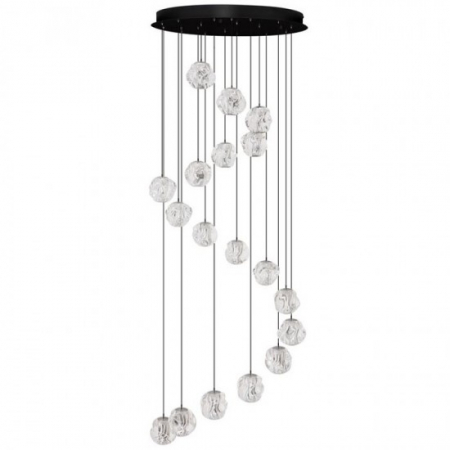 Moderne - Candelabru Nova Luce IFOS 9511015 Triac Dimmable Sandy Black & Chrome Metal & Clear Acrylic LED 87W 5057lm 3000K IP20