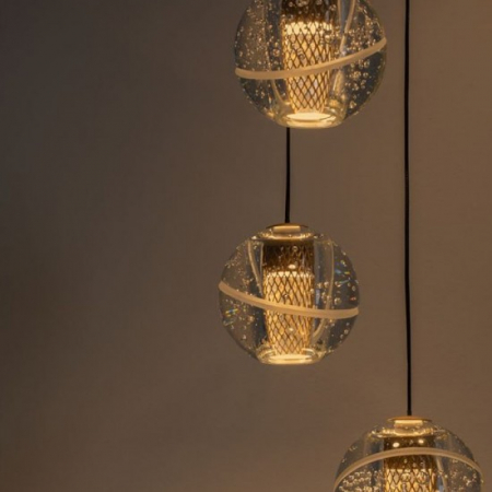 Lustra Nova Luce LICIO 9186960 Triac Dimmable Gold Metal & Glass LED 16W 832lm 3000K IP20 [2]