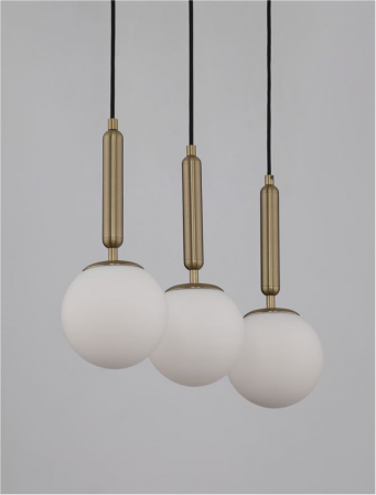 Lustra Nova Luce MONET E27 3x12W   Brass Gold Metal Opal Glass IP20 [2]