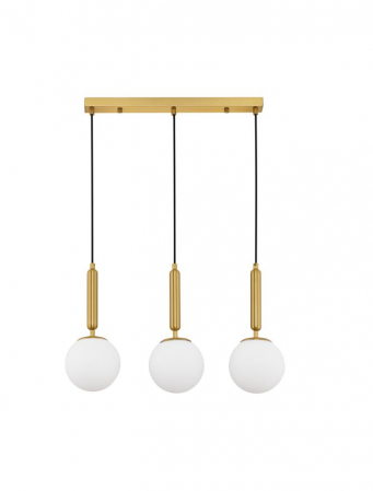 Lustre - Lustra Nova Luce MONET E27 3x12W   Brass Gold Metal Opal Glass IP20