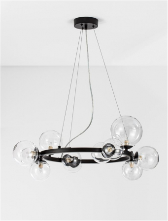 Lustra Nova Luce ODILLIA G9 11x5W   Matt Black Metal & Glass IP20 [5]