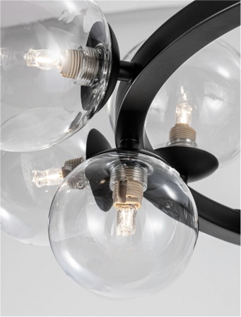 Lustra Nova Luce ODILLIA G9 11x5W   Matt Black Metal & Glass IP20 [7]
