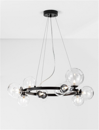 Lustra Nova Luce ODILLIA G9 11x5W   Matt Black Metal & Glass IP20 [6]