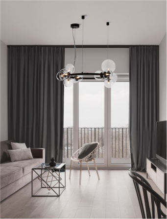Lustra Nova Luce ODILLIA G9 11x5W   Matt Black Metal & Glass IP20 [1]