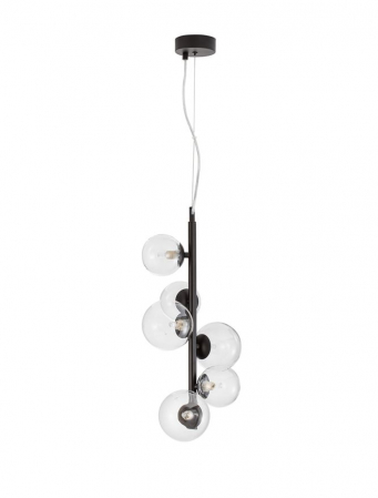 Lustra Nova Luce ODILLIA G9 6x5W   Matt Black Metal & Glass IP20