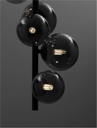 Lustra Nova Luce ODILLIA G9 6x5W   Smoky Grey Glass & Matt Black IP20 [3]
