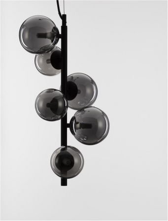 Lustra Nova Luce ODILLIA G9 6x5W   Smoky Grey Glass & Matt Black IP20 [2]