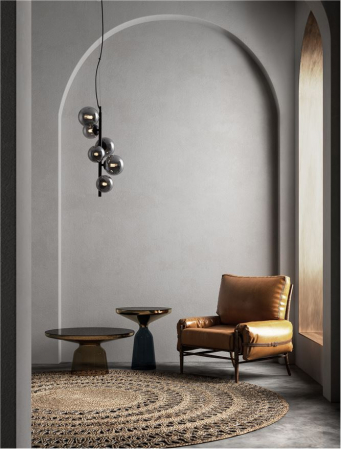 Lustra Nova Luce ODILLIA G9 6x5W   Smoky Grey Glass & Matt Black IP20 [1]