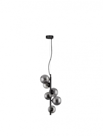Lustre - Lustra Nova Luce ODILLIA G9 6x5W   Smoky Grey Glass & Matt Black IP20