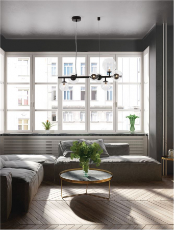 Lustra Nova Luce ODILLIA G9 7x5W   Matt Black Metal & Glass IP20 [1]