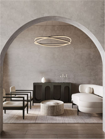 Lustre - Lustra Nova Luce OPEHLIA 9186935 LED 68W 3000K 5637lm Sandy Black Aluminium   IP20