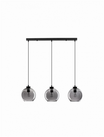 Lustre - Lustra Nova Luce PALMER E27 3x12W   Smoky Glass & Black Cord & Black Metal Base IP20