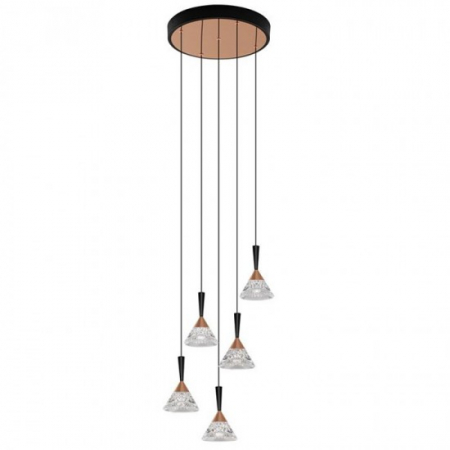 ILUMINAT - Lustra Nova Luce Paluz, negru, LED, 30W, 1558 lumeni, alb cald 3000K, D.32 cm, 9186965