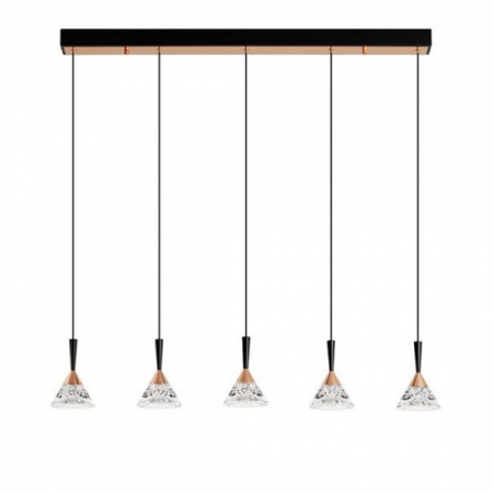 ILUMINAT - Lustra Nova Luce Paluz, negru, LED, 30W, 1558 lumeni, alb cald 3000K, L.91 cm, 9186964