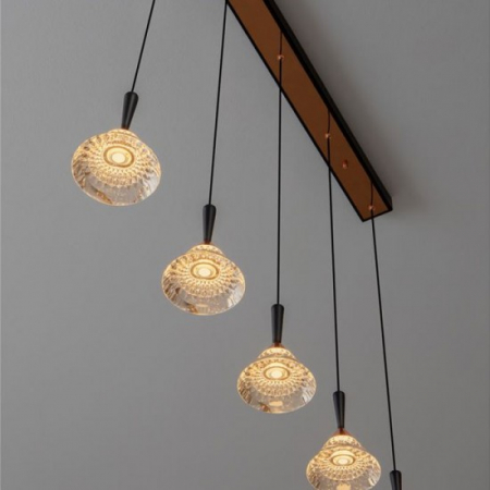 Lustra Nova Luce Paluz, negru, LED, 30W, 1558 lumeni, alb cald 3000K, L.91 cm, 9186964 [2]