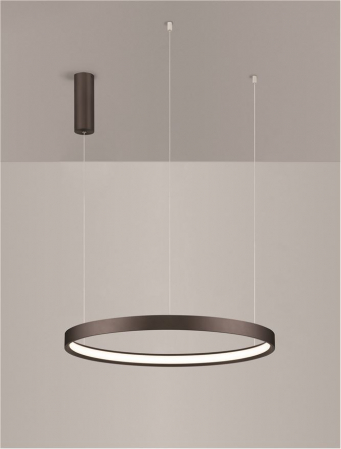 Lustra Nova Luce PERRINE 9345648 LED 40W 3000K 3326lm Brushed BroW n Coffee Aluminium & Silicone  Triac Dimmable IP20 [3]