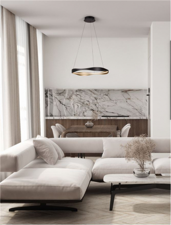 Lustre - Lustra Nova Luce PLATINUM 9030642 LED 32W 2700K-5000K 1192lm Sandy Black & Gold Aluminium & Acrylic  Dimmable With remote control IP20