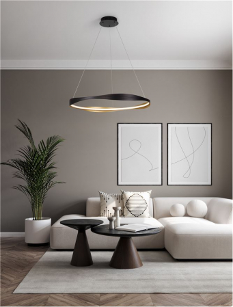 Lustre - Lustra Nova Luce PLATINUM 9030643 LED 40W 2700K-5000K 1472lm Sandy Black & Gold Aluminium & Acrylic  Dimmable With remote control IP20